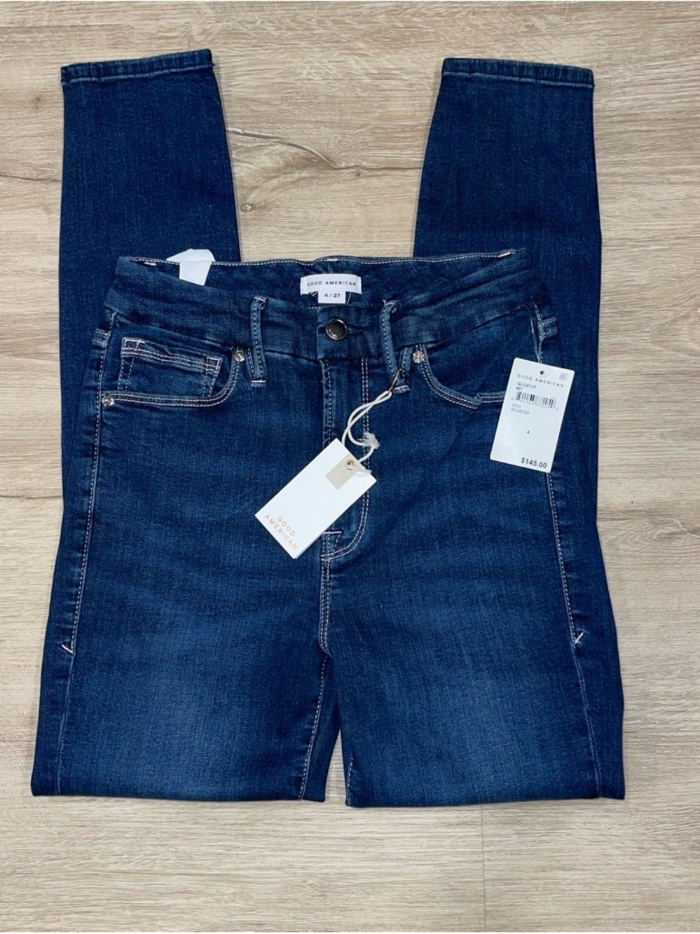 Good American Good Leg Crop Women's Jeans Size 4 Blue Denim  NWT